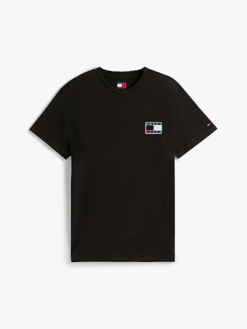 Erkek TJM Slim Pop Color T-shirt Siyah DM0DM21577BDS