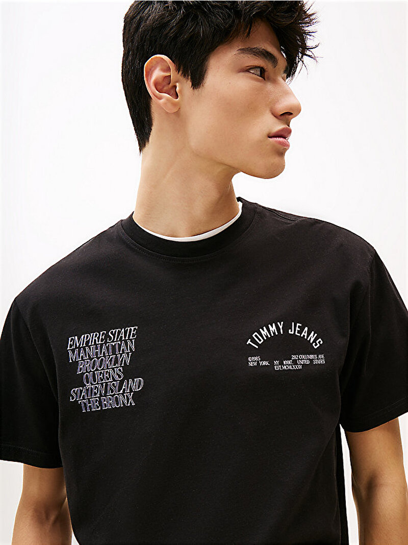 Erkek TJM Relax Boroughs T-shirt Siyah DM0DM21592BDS