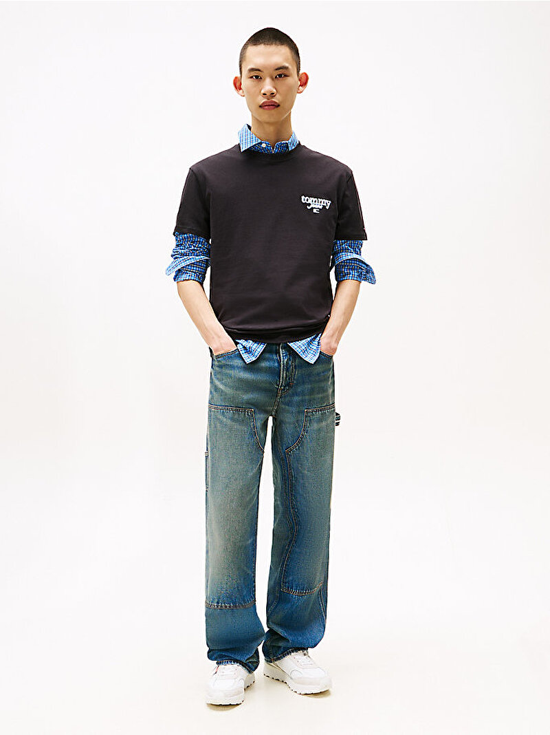 Erkek TJM Regular Signature T-shirt Siyah DM0DM21934BDS