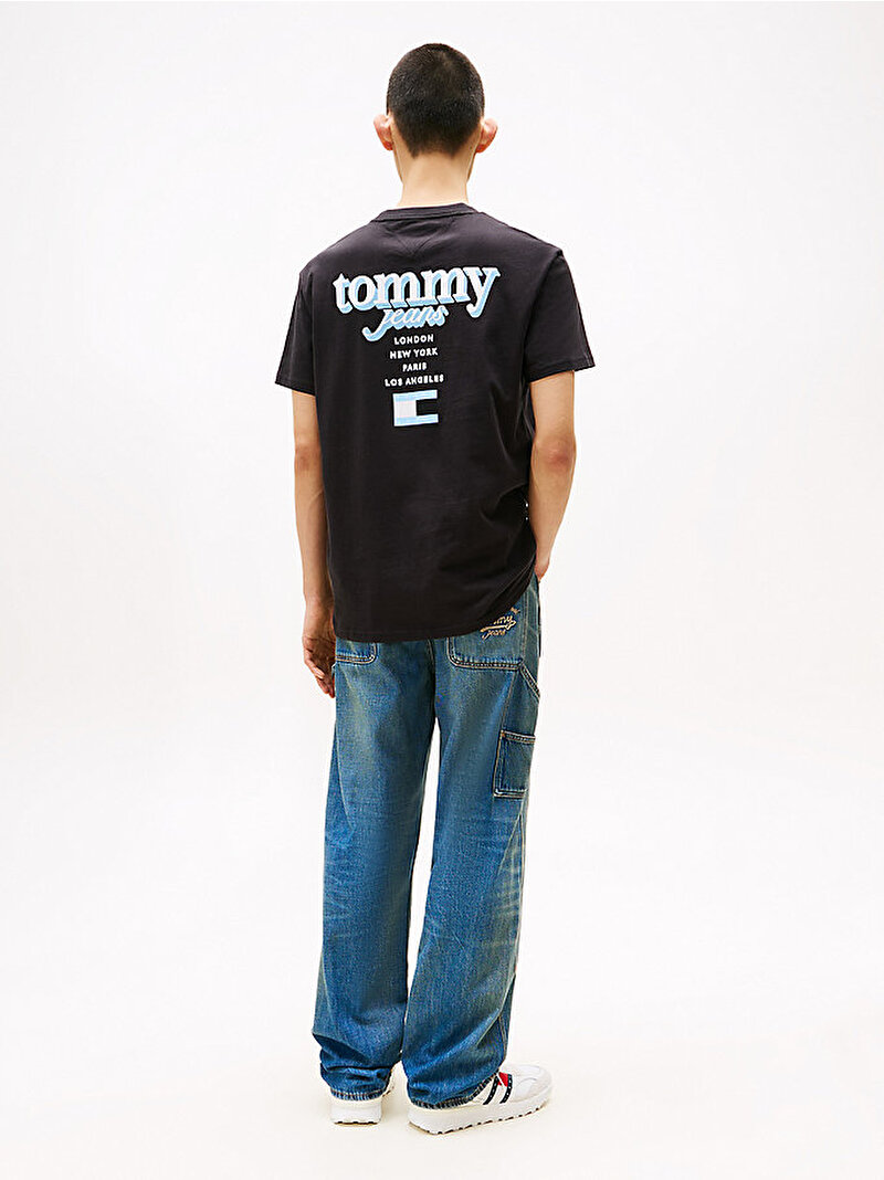 Erkek TJM Regular Signature T-shirt Siyah DM0DM21934BDS