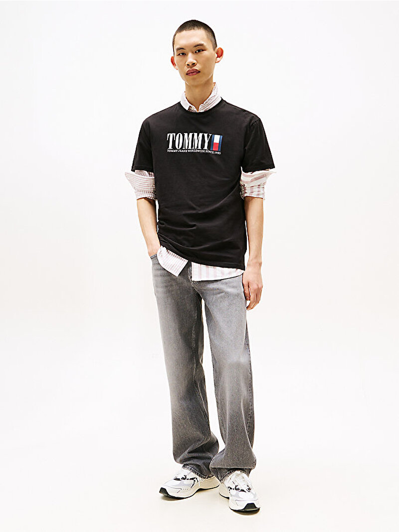 Erkek TJM Regular Tommy T-shirt Siyah DM0DM21941BDS
