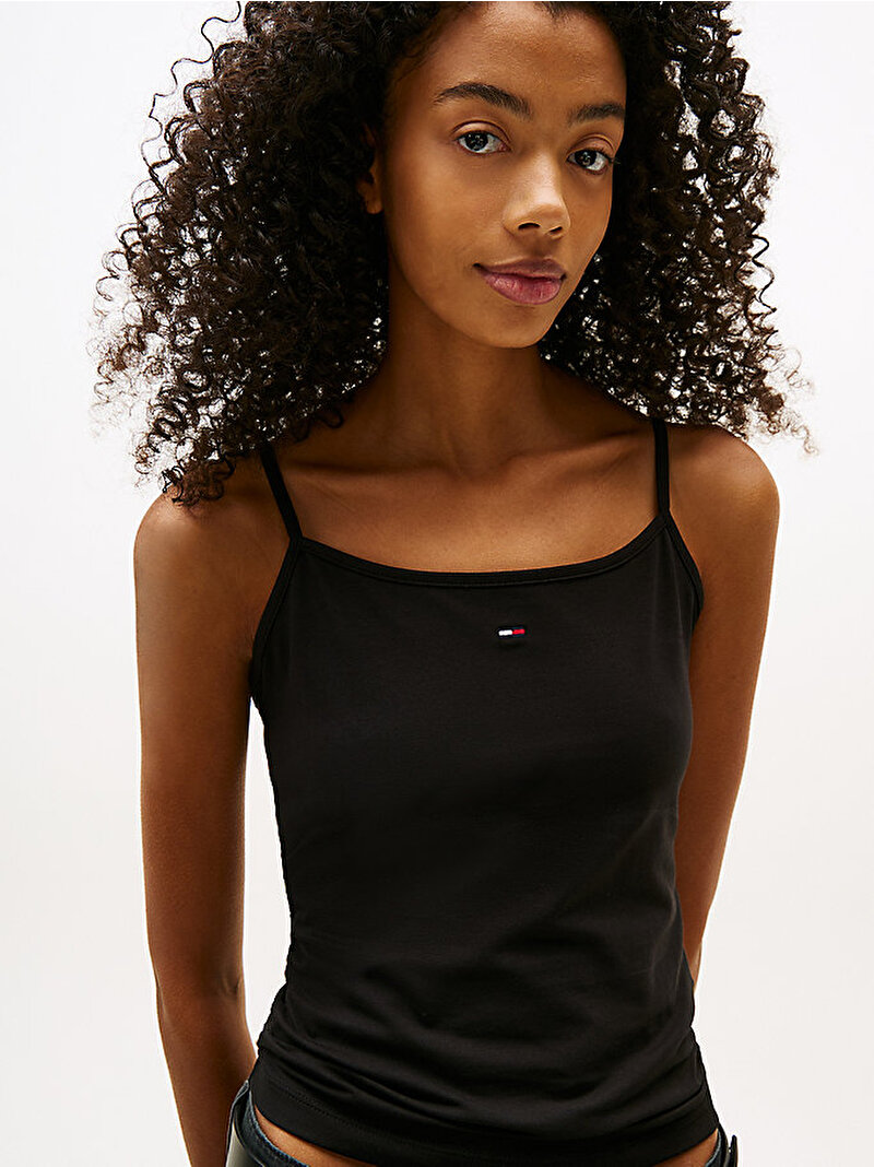 Kadın TJW Essential Strap T-shirt Siyah DW0DW20675BDS