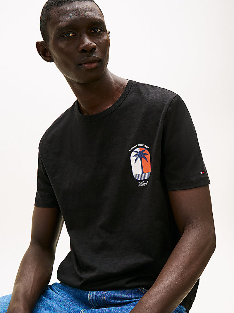 Erkek Palm Tree T-shirt Siyah MW0MW39354BDS
