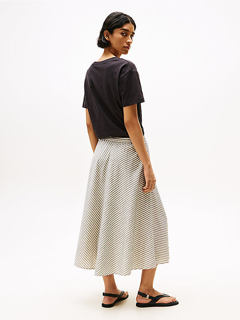 Kadın Slub Modern T-shirt Siyah WW0WW43901BDS