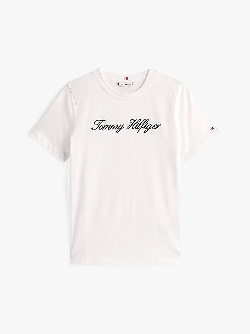 Kadın Script Regular T-shirt Ekru WW0WW4345902Z