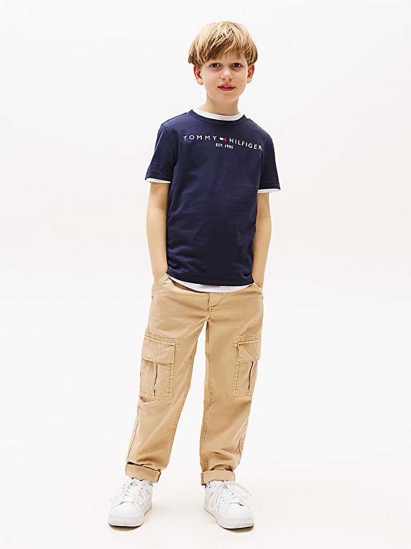 Çocuk Unisex Essential Logo T-shirt Lacivert KS0KS00210C87