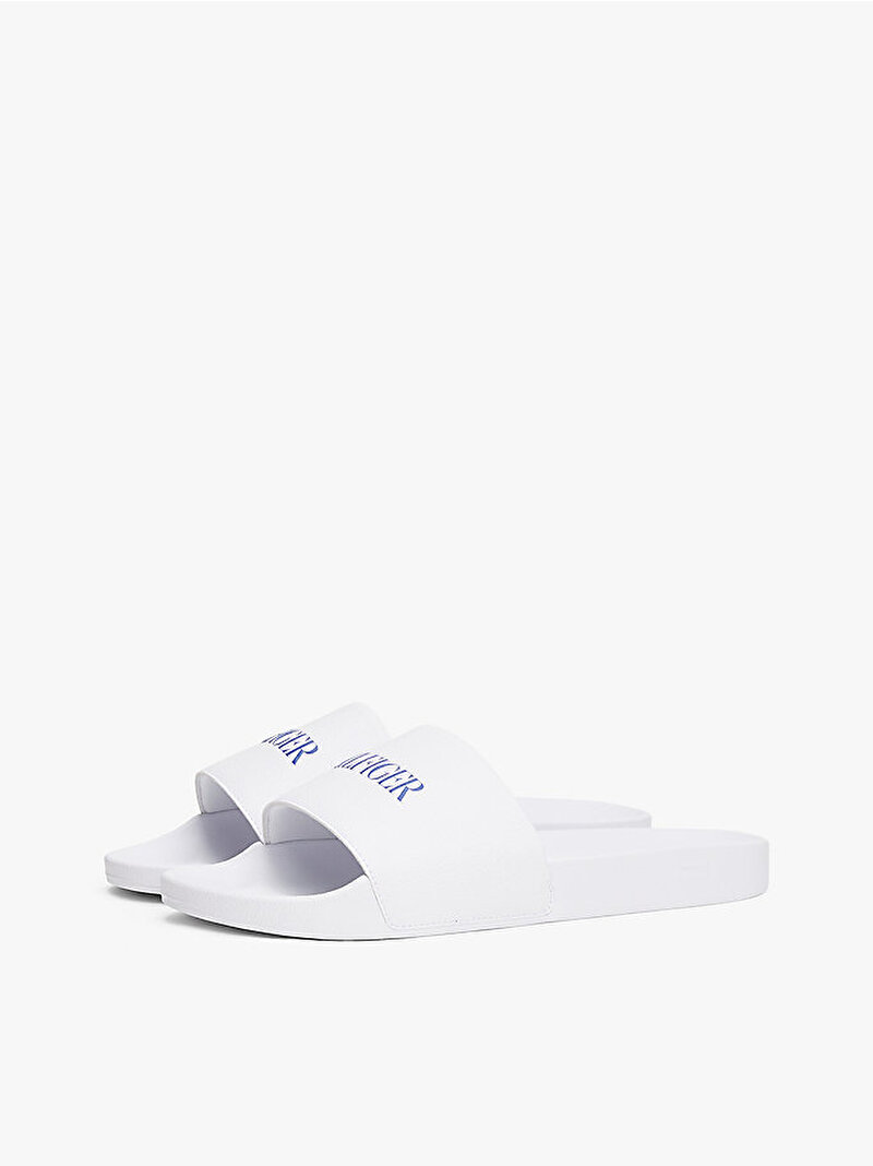 Erkek Hilfiger Print Terlik Beyaz  FM0FM05505YBS