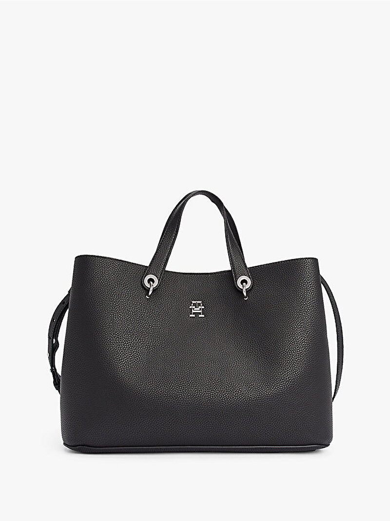 Kadın TH Emblem Satchel Çanta Siyah AW0AW15177BDS