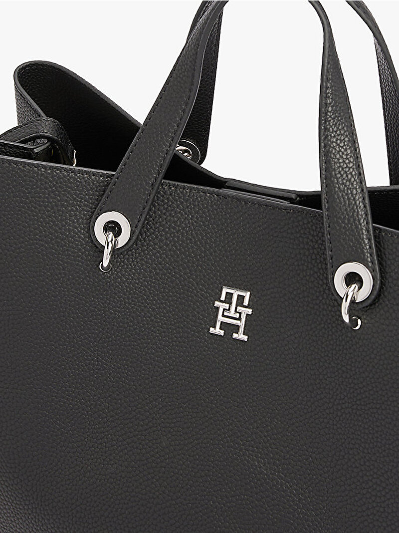 Kadın TH Emblem Satchel Çanta Siyah AW0AW15177BDS