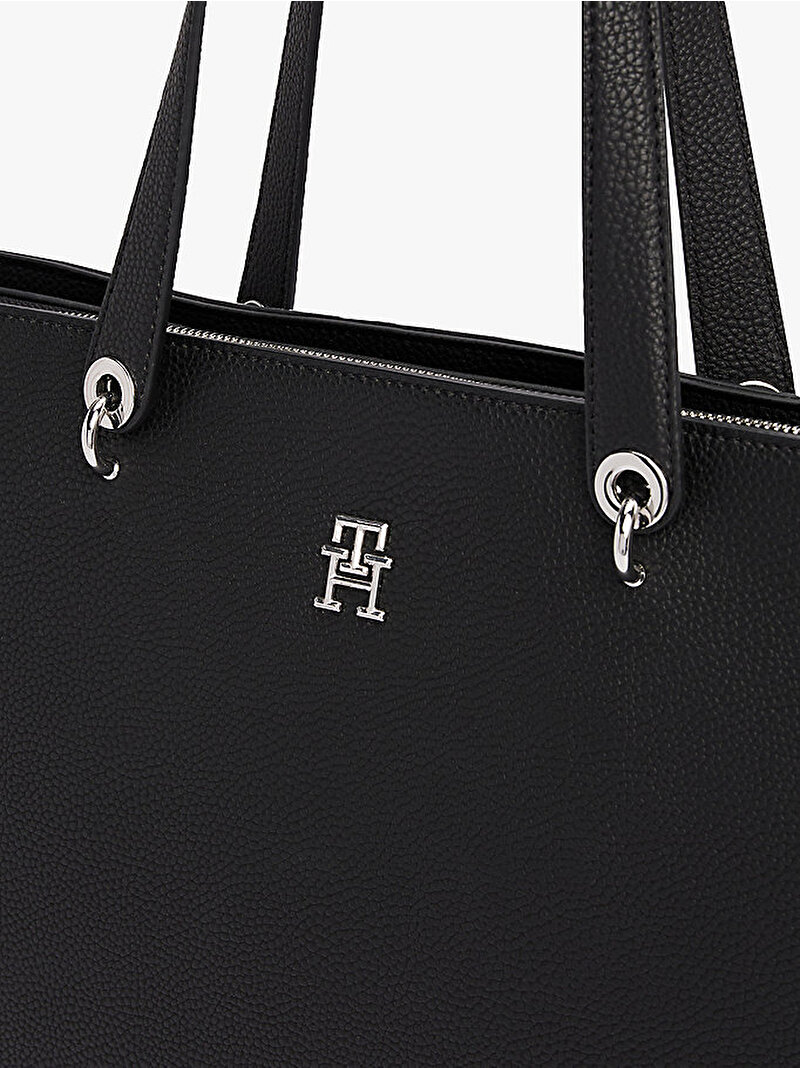Kadın TH Emblem Tote Çanta Siyah AW0AW15178BDS