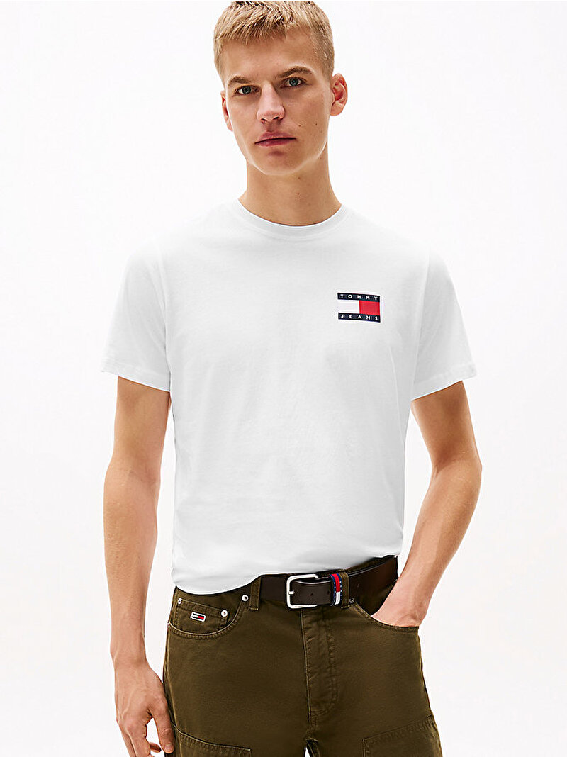 Erkek TJM Slim Essential T-shirt Beyaz  DM0DM20740YBR