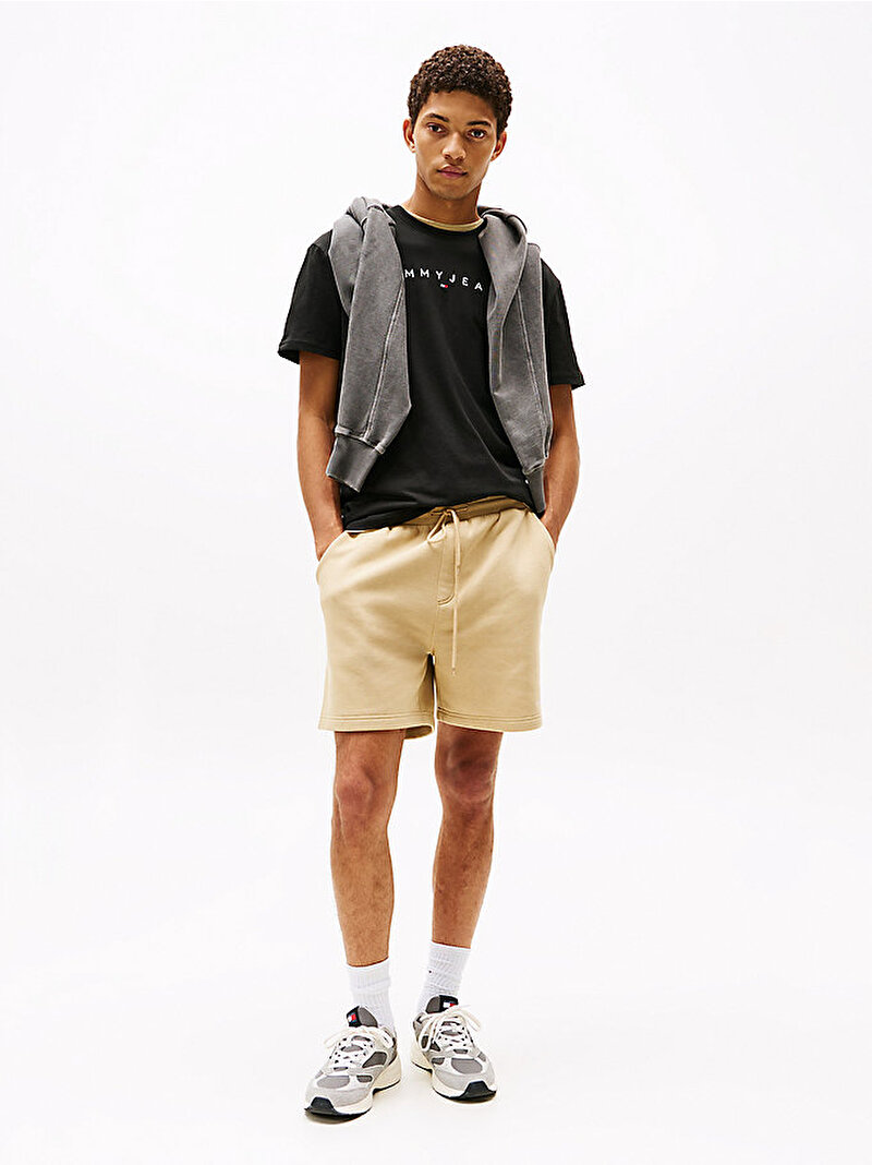 Erkek TJM Regular Linear Logo T-shirt Siyah DM0DM20744BDS