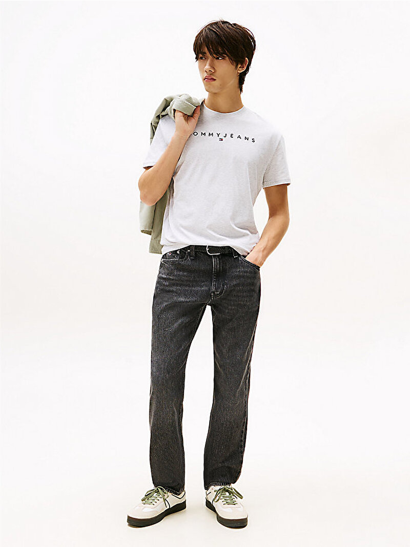 Erkek TJM Regular Linear Logo T-shirt Gri DM0DM20744PJ4
