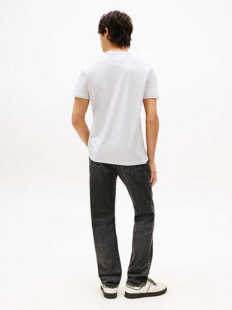 Erkek TJM Regular Linear Logo T-shirt Gri DM0DM20744PJ4