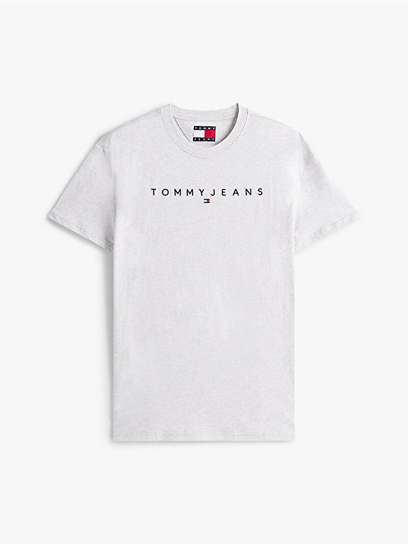 Erkek TJM Regular Linear Logo T-shirt Gri DM0DM20744PJ4