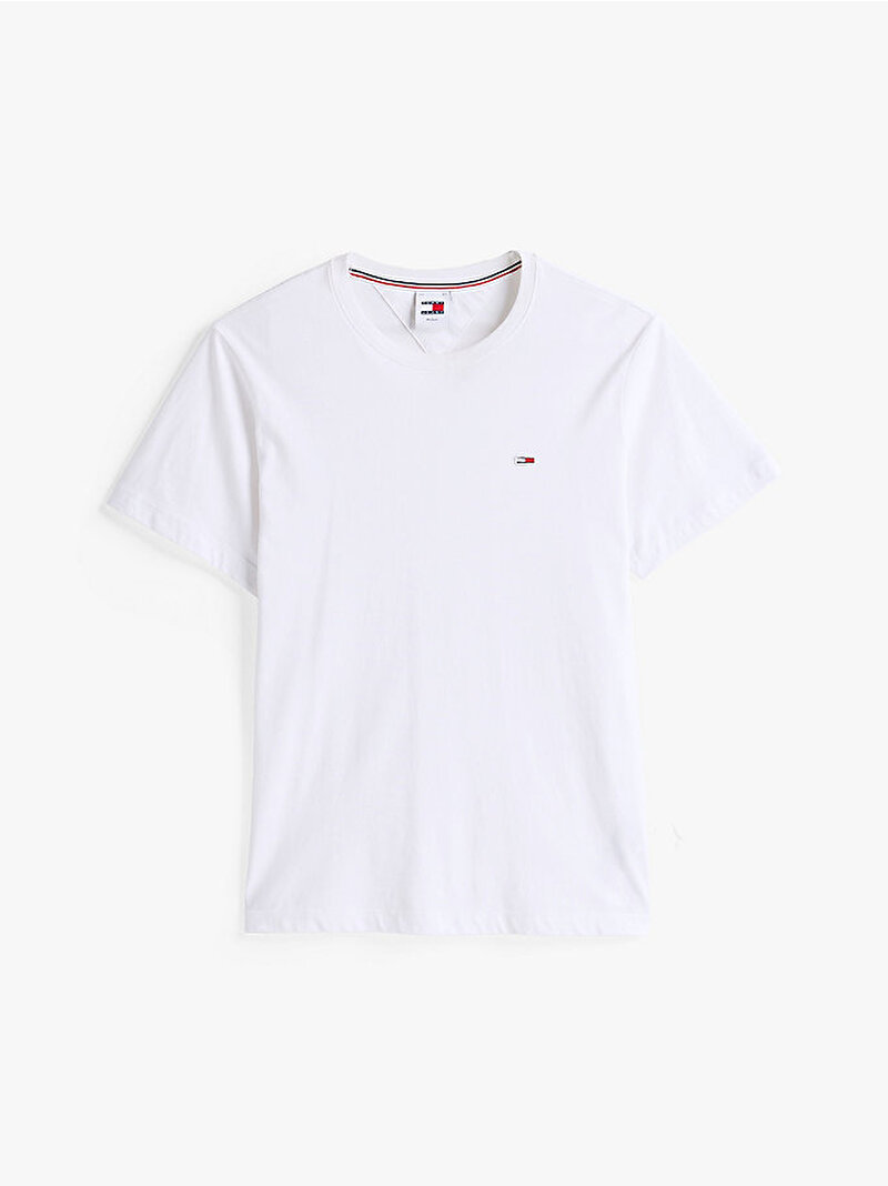 Erkek TJM Regular Linear Logo T-shirt Beyaz  DM0DM20744YBR