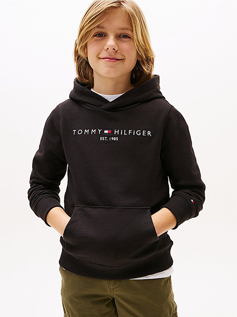 Çocuk Unisex Essential Hoodie Siyah KS0KS00213BDS