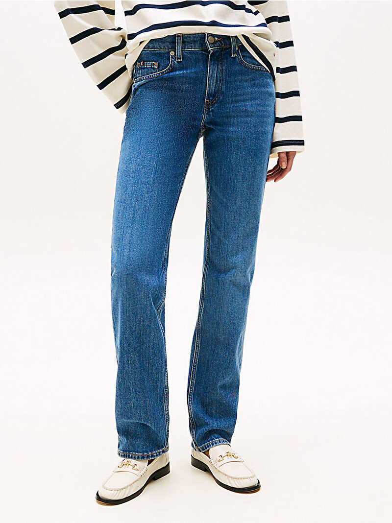 Kadın Classic Straight Jean Pantolon Mavi  WW0WW4248902D