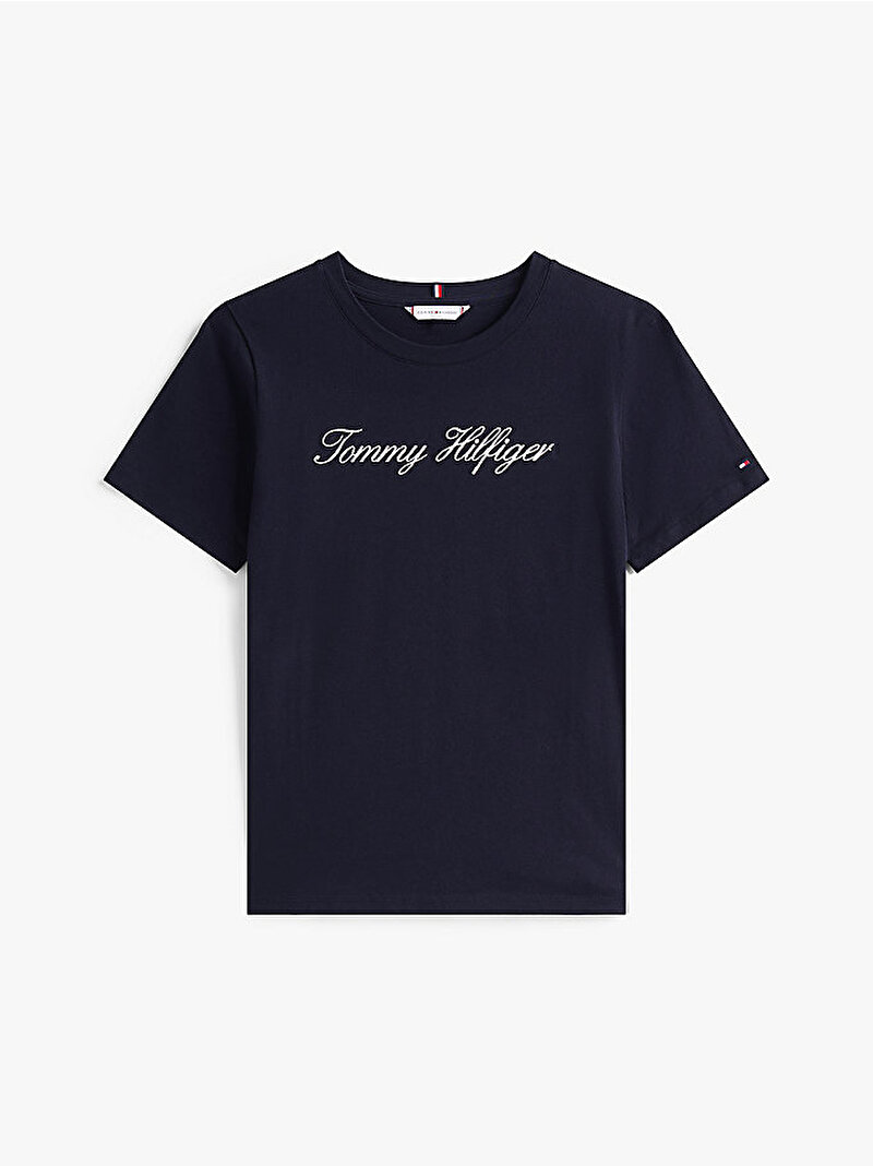 Kadın Script Regular T-shirt Lacivert WW0WW4345902G