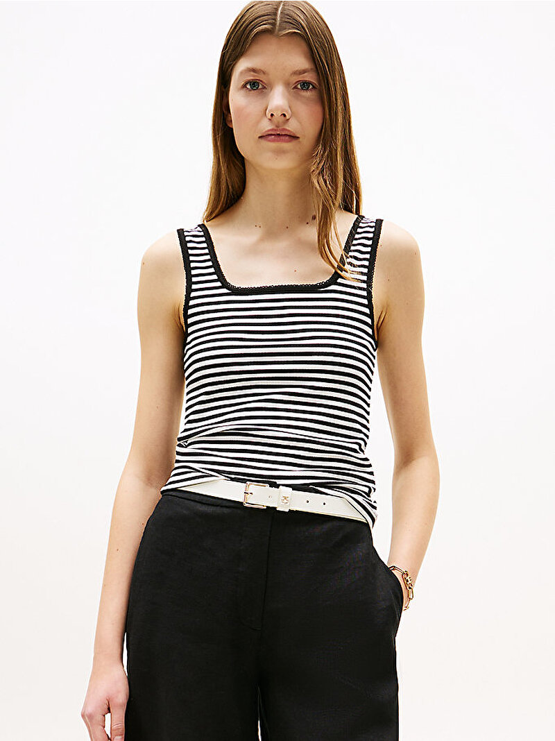 Kadın 5X2 Rib Slim Square T-shirt Çok renkli WW0WW454440AP