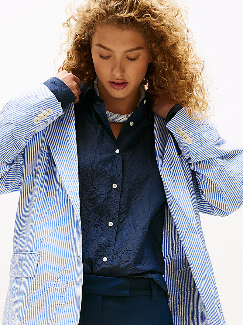 Kadın Oversized Blazer Mavi  WW0WW475720A4