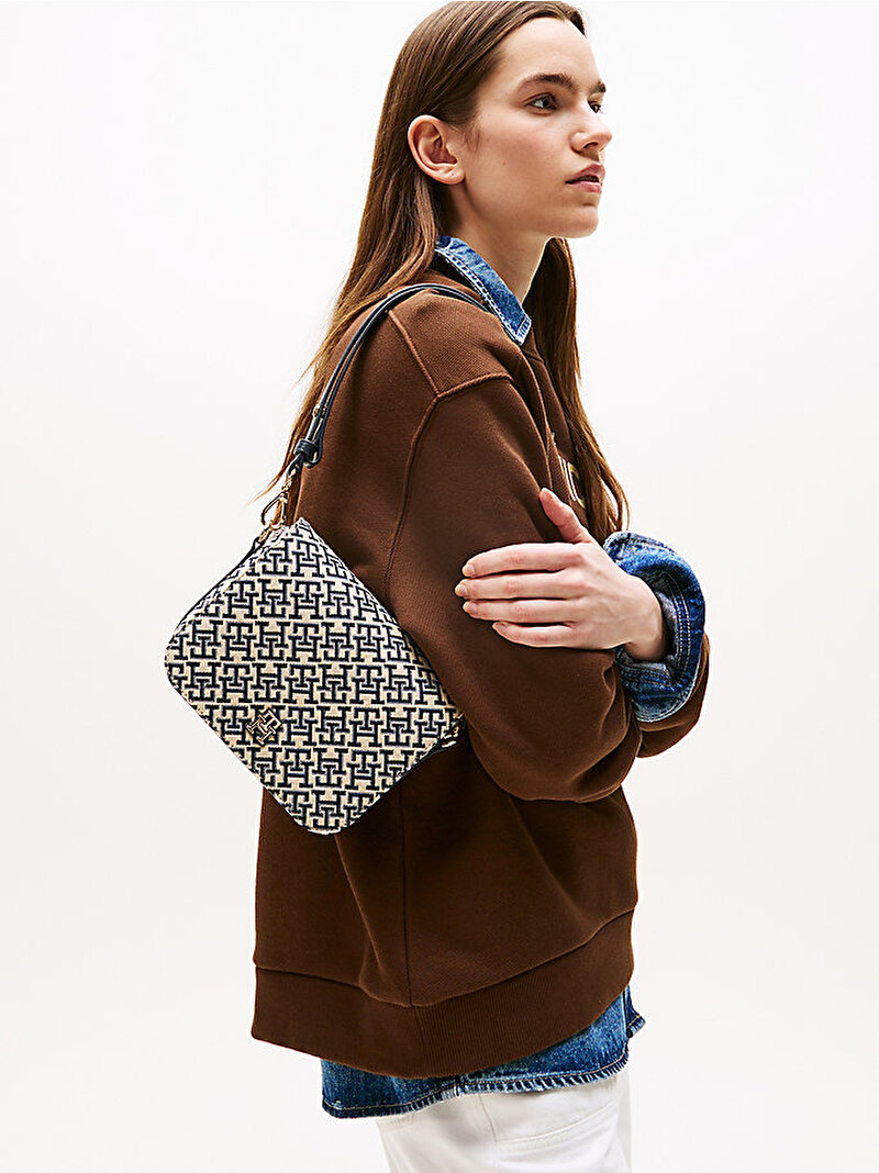 Kadın TH Jacquard Flap Çapraz Çanta Lacivert AW0AW17447DW6