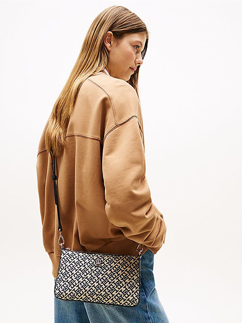 Kadın TH Jacquard Omuz Çantası Lacivert AW0AW17828DW6