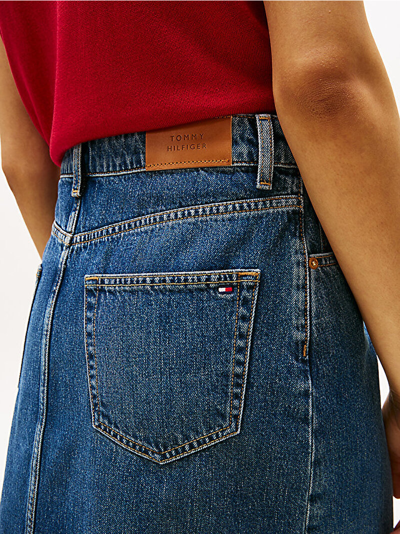 Kadın Denim Straight Etek Mavi  WW0WW456661BK