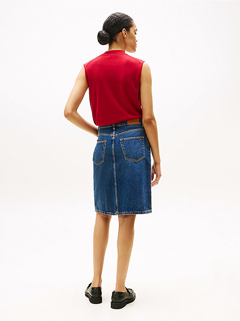 Kadın Denim Straight Etek Mavi  WW0WW456661BK