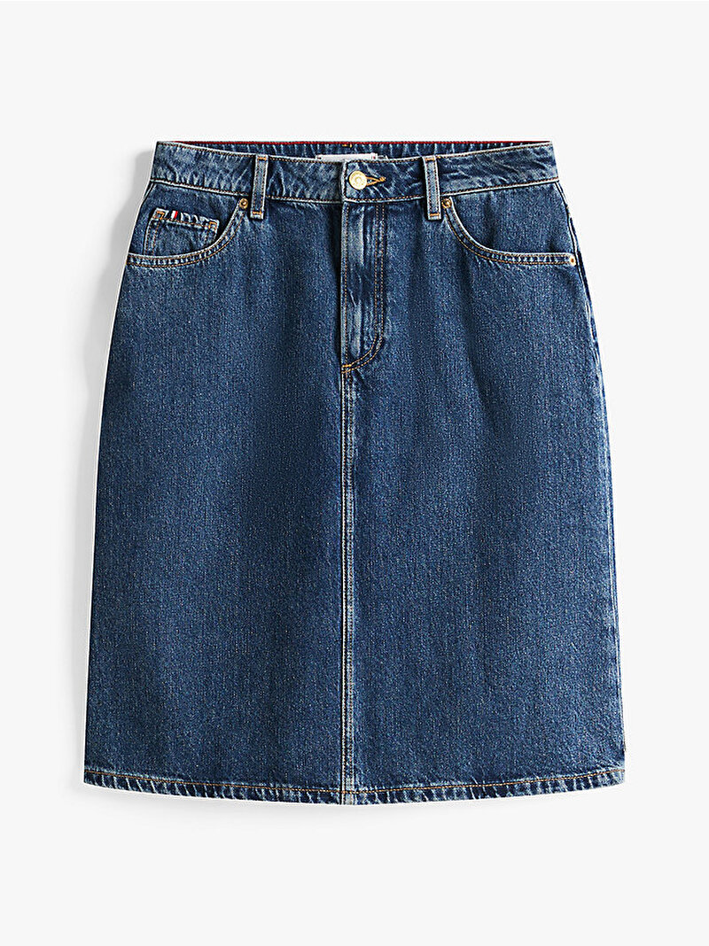 Kadın Denim Straight Etek Mavi  WW0WW456661BK