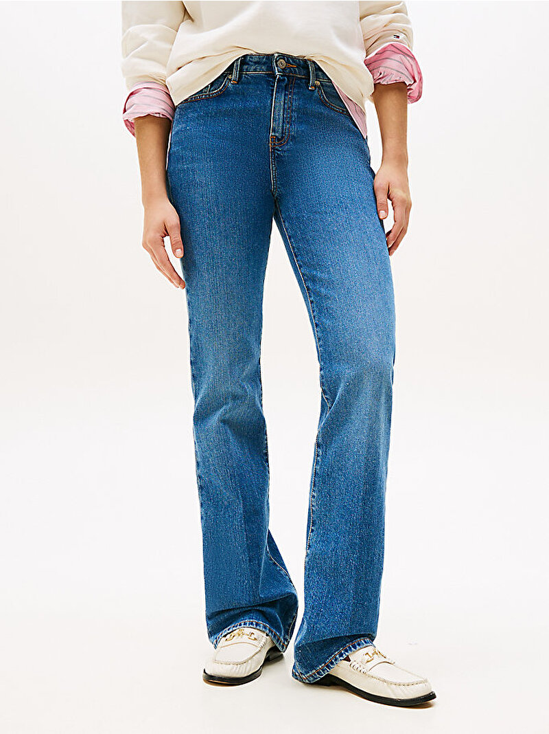 Kadın Denim Flo Bootcut Jean Pantolon Mavi  WW0WW456741A6