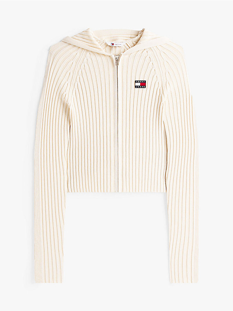 Kadın TJW Hood Zipper Hırka Ekru DW0DW20974YBL