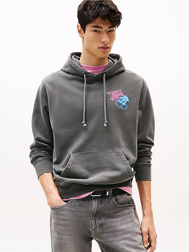 Erkek TJM Regular Novelty Fair Sweatshirt Gri DM0DM217980GJ