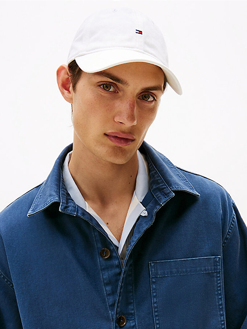 Erkek TH Corporate Cotton Şapka Beyaz  AM0AM12035YCF
