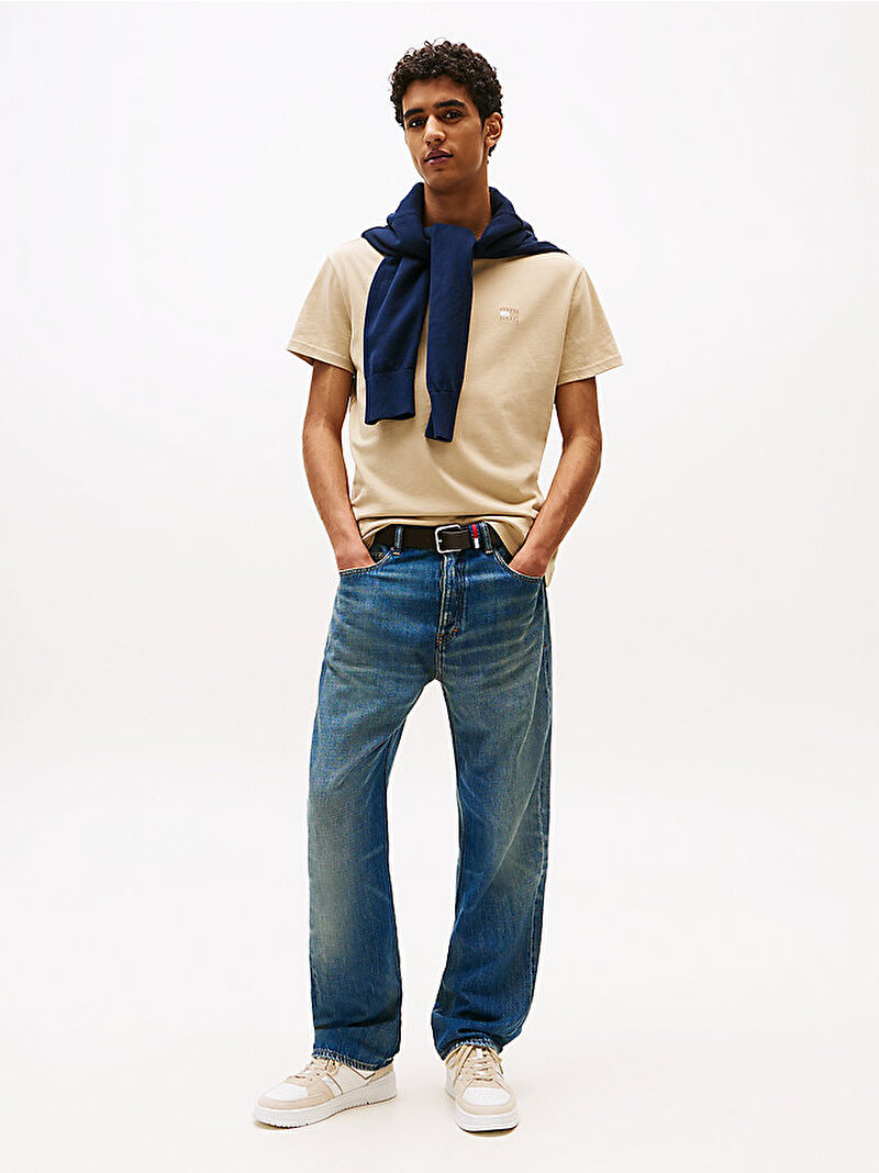 Erkek TJM Regular Badge T-shirt Bej DM0DM20322RBV