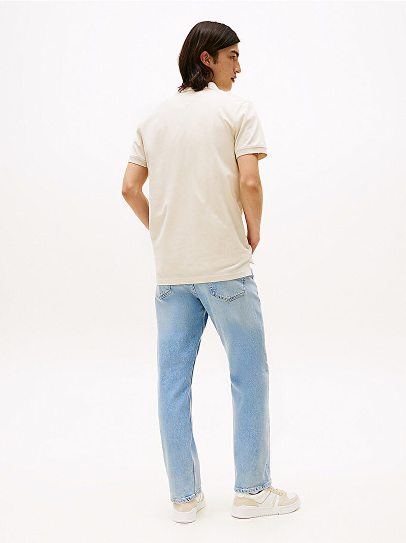 Erkek TJM Slim Placket Polo T-shirt Bej DM0DM20676ACH