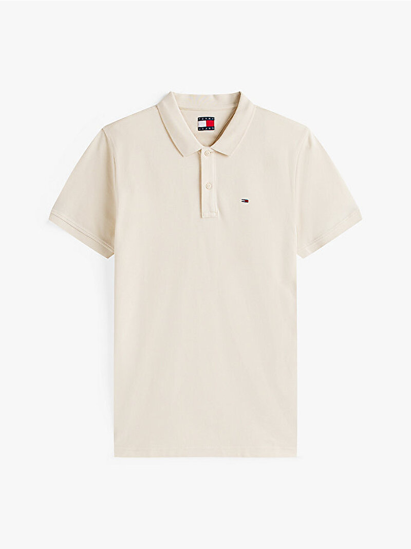Erkek TJM Slim Placket Polo T-shirt Bej DM0DM20676ACH