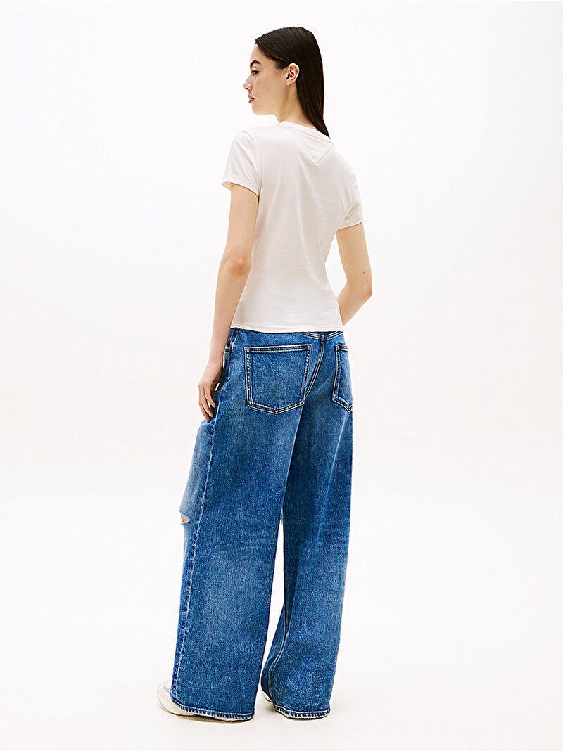 Kadın TJW Slim T-shirt Beyaz  DW0DW21422YBH