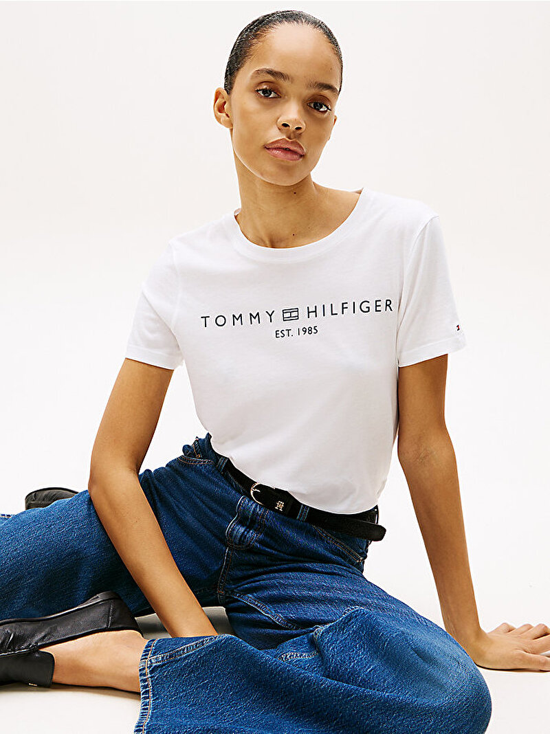 Kadın Regular Corp Logo T-shirt Beyaz  WW0WW40276YCF