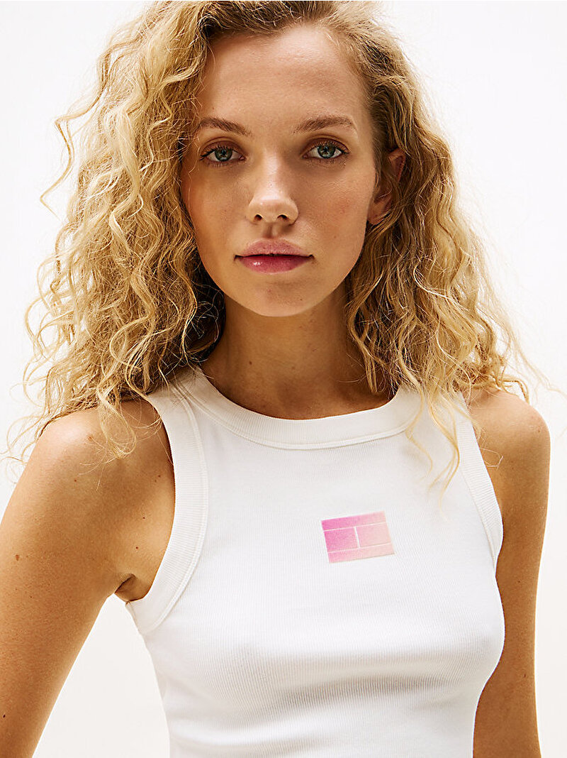 Kadın TJW Slim Gradient T-shirt Ekru DW0DW20920YBL
