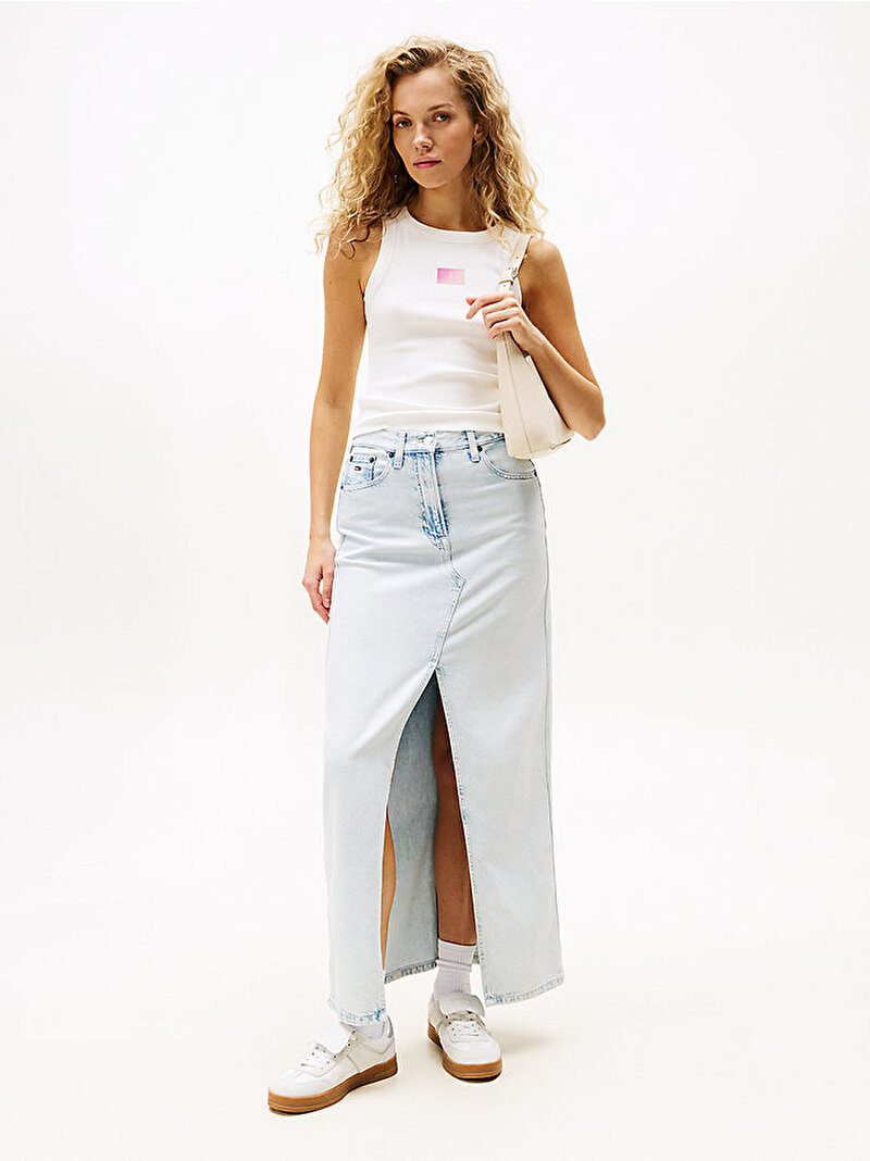 Kadın TJW Slim Gradient T-shirt Ekru DW0DW20920YBL