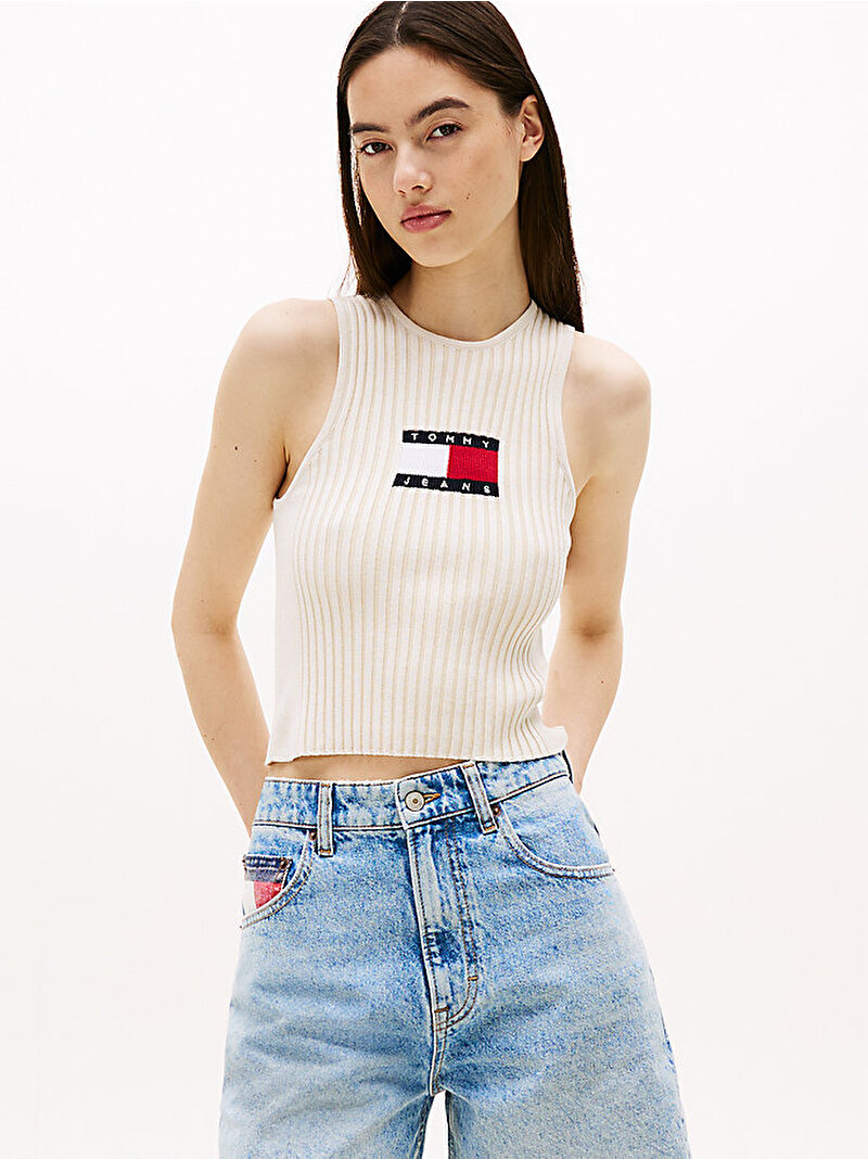 Kadın TJW Rib Racer Tank Top Ekru DW0DW20975YBL