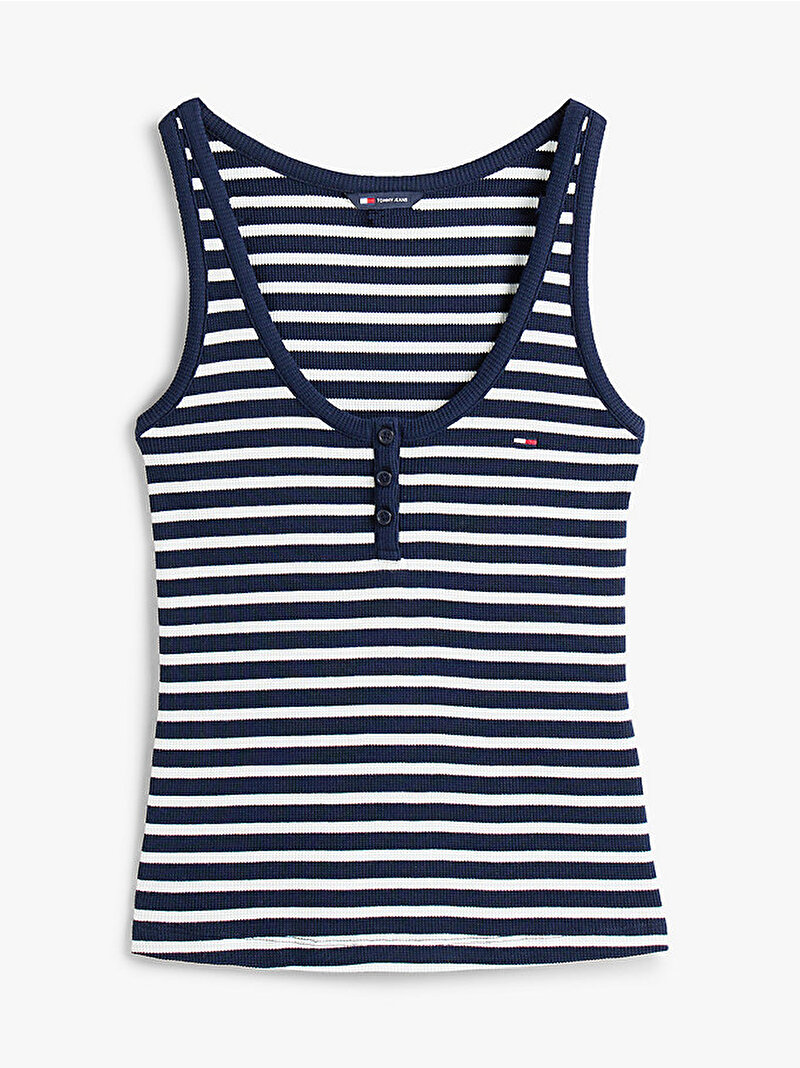 Kadın TJW Slim Henley T-shirt Lacivert DW0DW208980A6