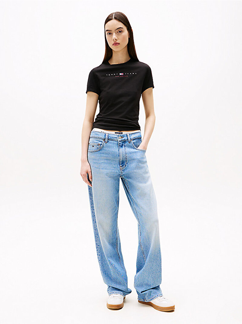 Kadın TJW Slim T-shirt Siyah DW0DW21422BDS