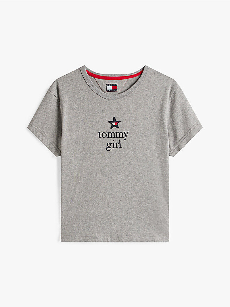 Kadın Tommy Girl Graphic T-shirt Gri DN0DN00067P01