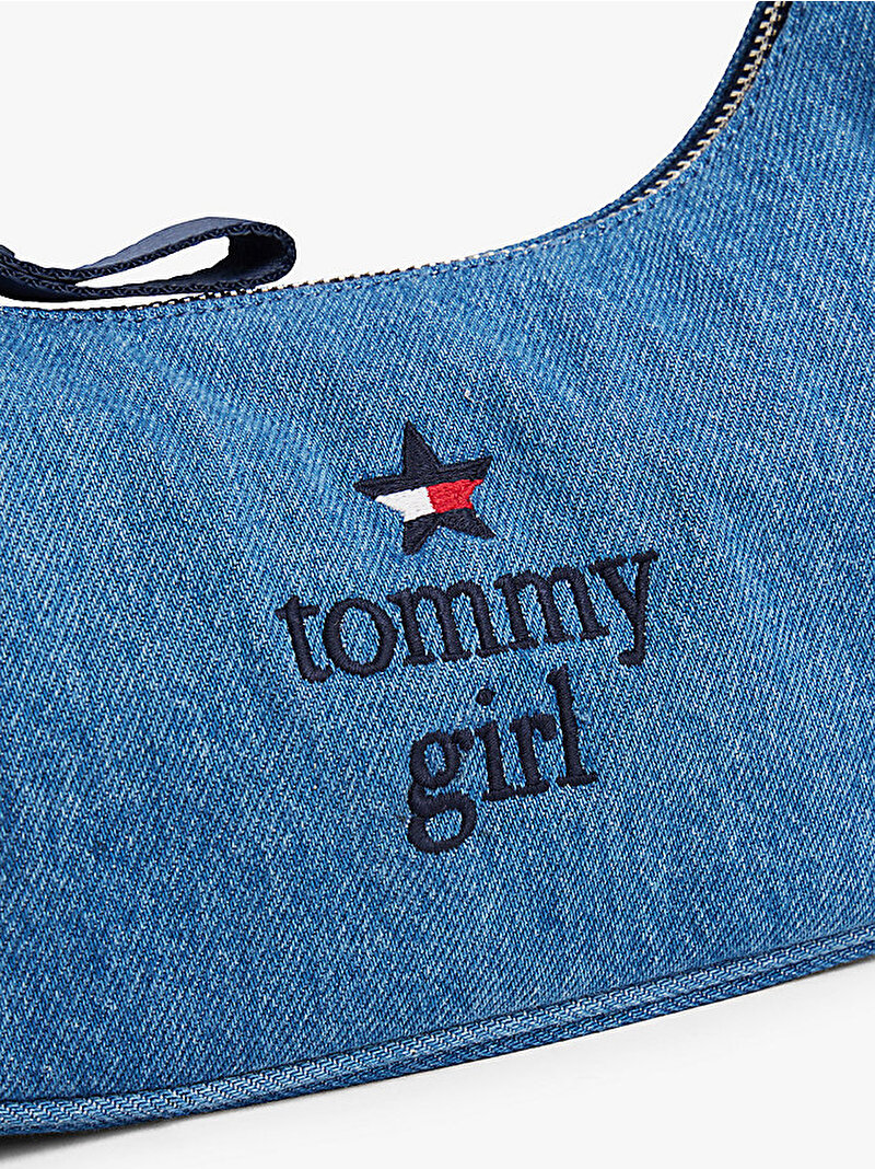 Kadın THL Tommy Girl Iconic Omuz Çantası Mavi  AW0AW176170GY