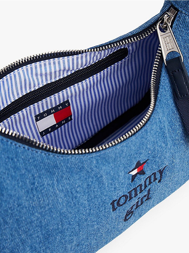 Kadın THL Tommy Girl Iconic Omuz Çantası Mavi  AW0AW176170GY