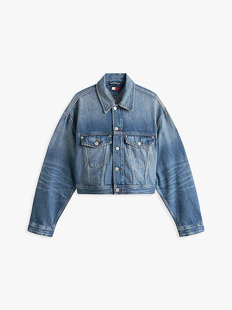 Kadın Tommy Girl Oversized Denim Ceket Lacivert DW0DW214331A4