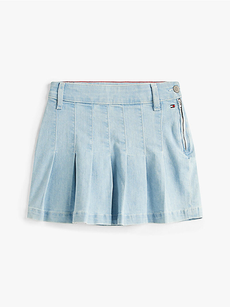Kız Çocuk Denim Pleated Etek Mavi  KG0KG087431AA