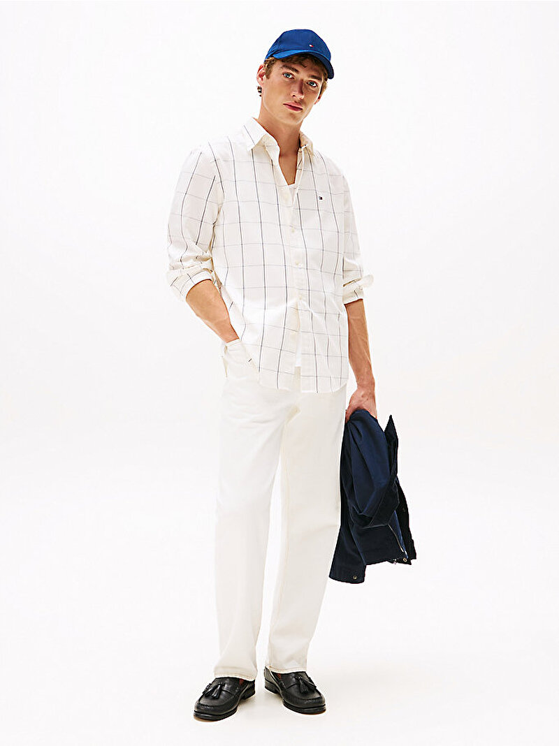 Erkek Lightweight Twill Gömlek Ekru MW0MW39679YA8